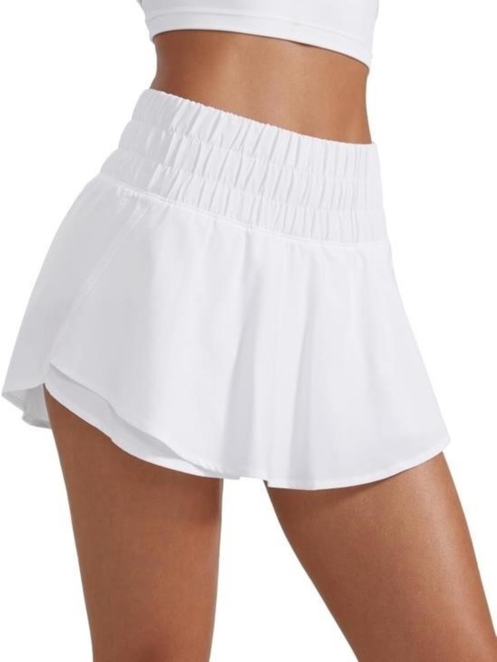 Crz yoga ruffle skirt overylay shorts